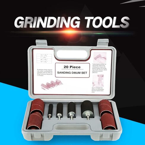Drum Sander Kit, 20PCS Spindle Sanding Drum Sander Tool Kit Set with Case for Drill Press in Saudi Arabia
