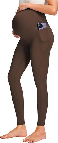 JOYSPELS Smooth Feeling Maternity Leggings Over The Belly with Pockets Workout Pregnancy Pants in Saudi Arabia