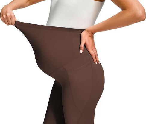 JOYSPELS Smooth Feeling Maternity Leggings Over The Belly with Pockets Workout Pregnancy Pants in Saudi Arabia