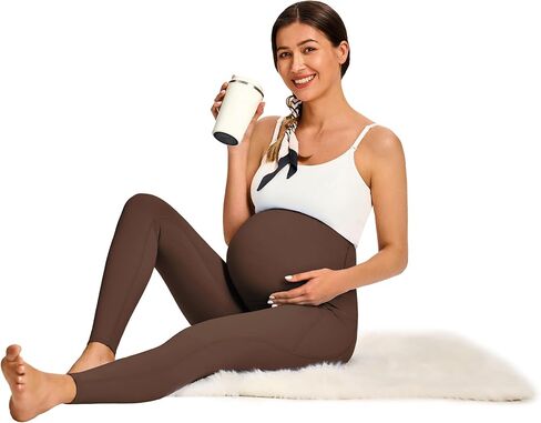 JOYSPELS Smooth Feeling Maternity Leggings Over The Belly with Pockets Workout Pregnancy Pants in Saudi Arabia