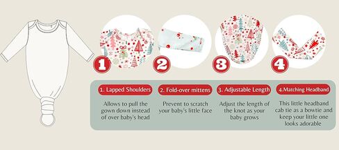 فتيات الأطفال حديثي الولادة فتيات معقودات يرتدي ثوبًا ناعمًا ناعمًا مع مجموعة رئيس على رأسه -2 قطع (عيد الميلاد الأزرق والأحمر ، 0-3 أشهر) in Kuwait