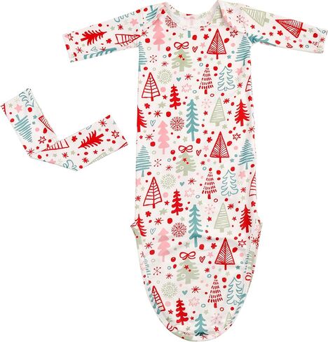 فتيات الأطفال حديثي الولادة فتيات معقودات يرتدي ثوبًا ناعمًا ناعمًا مع مجموعة رئيس على رأسه -2 قطع (عيد الميلاد الأزرق والأحمر ، 0-3 أشهر) in Kuwait