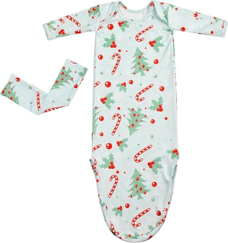 فتيات الأطفال حديثي الولادة فتيات معقودات يرتدي ثوبًا ناعمًا ناعمًا مع مجموعة رئيس على رأسه -2 قطع (عيد الميلاد الأزرق والأحمر ، 0-3 أشهر) in Kuwait