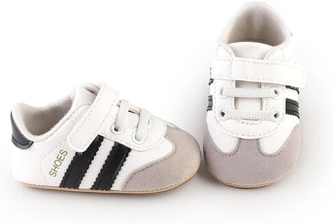 Newbron Baby Boys Girls Retro Sneakers Pu Leather Rubber Sole Walking Shoes Toddler Non-Slip First Walkers اطفان رضيع أحذية سرير in Kuwait
