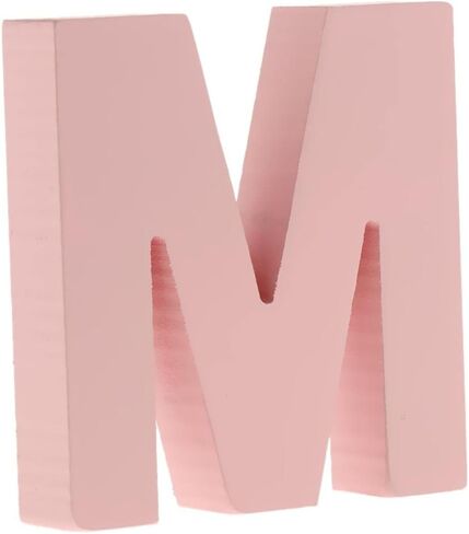 Generic Wooden Pink 26 Alphabet and Letters Marquee Letters Wall Door Hanging Sign A-Z for Kids Children Room Nursery Room Decorations, M in Saudi Arabia