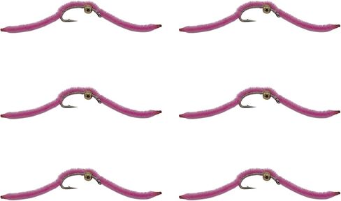 Feeder Creek Fly Fishing Assortment - Bead Head Pink San Juan Worm - 3 Size Variety in Size 10, 12, and 14-4 of Each Size - Great for Trout, Bass, Salmon and All Freshwater Fish in Saudi Arabia