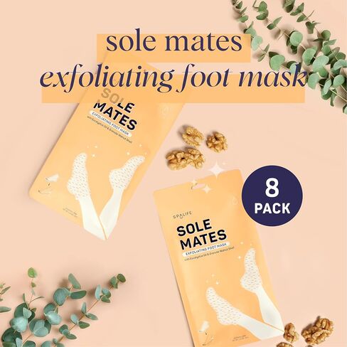 SpaLife Intensive Repair Soothing Foot Masks Enriched with Cica, Peppermint Oil, and Vitamin E (8 PACK) in Saudi Arabia