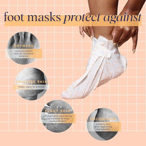 SpaLife Intensive Repair Soothing Foot Masks Enriched with Cica, Peppermint Oil, and Vitamin E (8 PACK) in Saudi Arabia