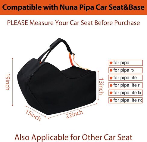 Infant Car Seat Travel Bag for Airplane Compatible with UPPAbaby MESA V2 and Base, Fits Nuna Pipa Car Seat and Base, Car Seat Carrier for Air Travel, Padded Carseat Cover for Airplane Travel in Saudi Arabia