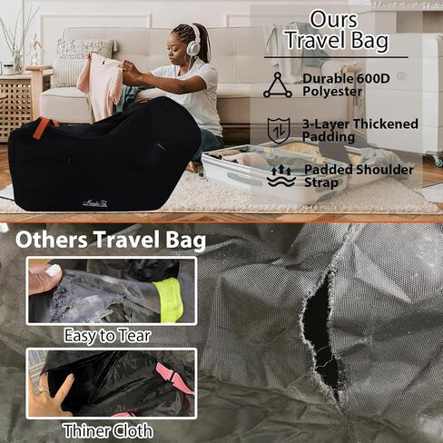 Infant Car Seat Travel Bag for Airplane Compatible with UPPAbaby MESA V2 and Base, Fits Nuna Pipa Car Seat and Base, Car Seat Carrier for Air Travel, Padded Carseat Cover for Airplane Travel in Saudi Arabia