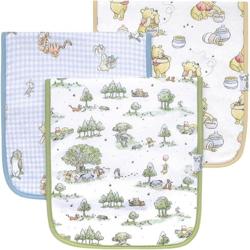 Copper Pearl Baby Burp Cloth Large 21''x10'' Size Premium Absorbent Triple Layer 3-Pack Gift Set Hundred Acre Wood in Kuwait