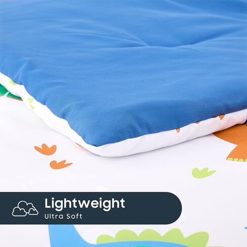 Wake In Cloud - Dinosaur Toddler Bedding Set for Boys, Cute Colorful Dinosaurs, 4 Pieces Soft Crib Bed Set Including Comforter, Sheets and Pillowcase, Navy Blue | Cute Colorful Dinosaurs, Bed Comforter Set Including Sheets and Pillowcase, 4 Pieces in Saudi Arabia