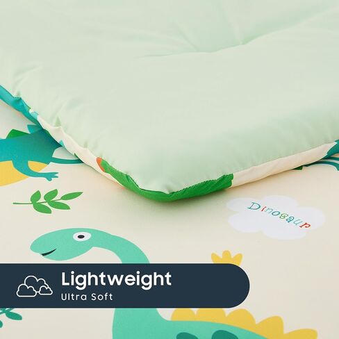 Wake in Cloud - Dinosaur Toddler Bedding مجموعة للأولاد ، الديناصورات الملونة اللطيفة ، 4 قطع سرير سرير ناعم بما في ذلك الحافز والألواح والوسادة ، والأزرق البحري in Saudi Arabia