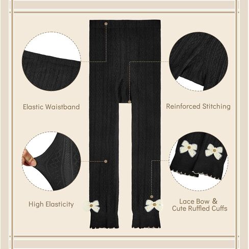 Zando Bows Toddler Girl Girl Leggings لباس ضيق لا ينسى للبنات سروال فتاة 3 باك in Saudi Arabia