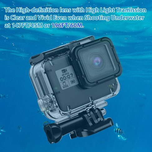 HONGDAK Waterproof Housing Case for GoPro Hero11 Black Mini,169ft/60M Diving Protective Housing Shell for Hero 11 Mini Underwater Dive Case with Mount Thumbscrew & 12PCS Anti-Fog Insert (Black) in Saudi Arabia