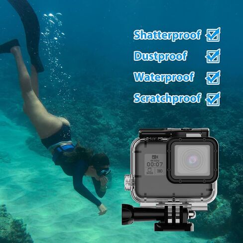 HONGDAK Waterproof Housing Case for GoPro Hero11 Black Mini,169ft/60M Diving Protective Housing Shell for Hero 11 Mini Underwater Dive Case with Mount Thumbscrew & 12PCS Anti-Fog Insert (Black) in Saudi Arabia