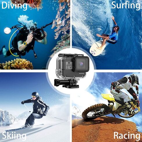 HONGDAK Waterproof Housing Case for GoPro Hero11 Black Mini,169ft/60M Diving Protective Housing Shell for Hero 11 Mini Underwater Dive Case with Mount Thumbscrew & 12PCS Anti-Fog Insert (Black) in Saudi Arabia
