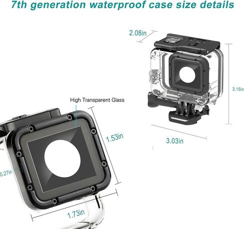 HONGDAK Waterproof Housing Case for GoPro Hero11 Black Mini,169ft/60M Diving Protective Housing Shell for Hero 11 Mini Underwater Dive Case with Mount Thumbscrew & 12PCS Anti-Fog Insert (Black) in Saudi Arabia