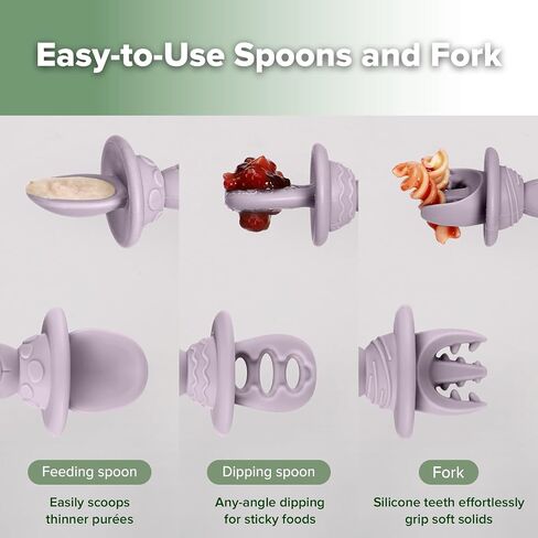 Haakaa Astronaut Beginner Silicone Cutlery Set – Toddler Spoons Self Feeding 6+Months, Baby Led Weaning Supplies, Easy Grip Toddler Utensils, Baby Feeding Essentials in Kuwait