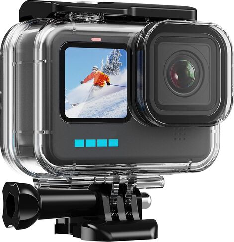 HONGDAK Waterproof Housing Case for GoPro Hero11 Black Mini,169ft/60M Diving Protective Housing Shell for Hero 11 Mini Underwater Dive Case with Mount Thumbscrew & 12PCS Anti-Fog Insert (Black) in Saudi Arabia