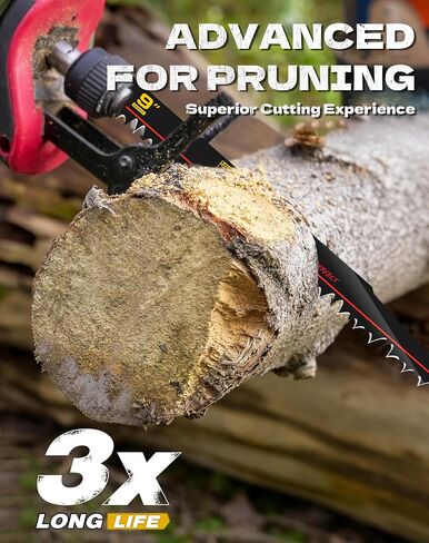 Wood Pruning Reciprocating Saw Blades, 9 Inch Pruning Blades for Reciprocating Saw, High Carbon Steel Reciprocal Saw Blades for Tree Trimming, Wood Cutting with Organizer Case, (5 Pack/5TPI) in Kuwait