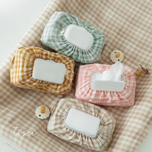 Gingham Diaper Changing Pad Cover, 16 x 32 inches, Soft Muslin Cotton, Elastic Band, Check Pattern (Pink Gingham) in Kuwait