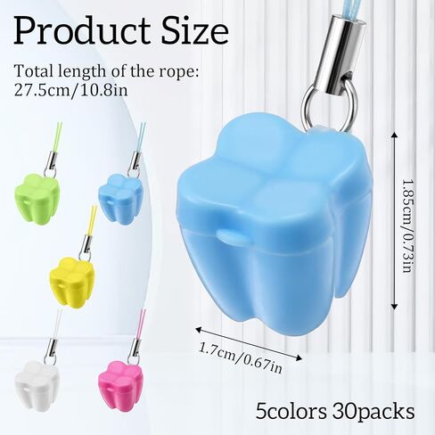 30 PCS Tooth Necklaces for Lost Teeth for Kids, Tooth Boxes for Lost Teeth for Kids, Milk Teeth Storage Cases for Children in Kuwait