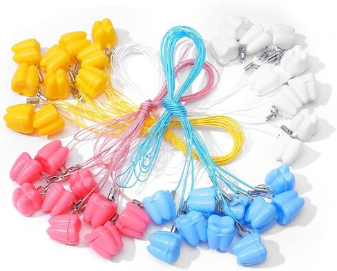 Tooth Saver Necklaces 40 Pcs Milk Tooths Storage Box Lost Teeth Necklace Tooths Fairy Bag Organizer Case Tooth Holder for Kids Teeth Party Supply Ornaments Accessories Keepsake Treasure in Saudi Arabia