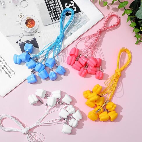 Tooth Saver Necklaces 40 Pcs Milk Tooths Storage Box Lost Teeth Necklace Tooths Fairy Bag Organizer Case Tooth Holder for Kids Teeth Party Supply Ornaments Accessories Keepsake Treasure in Saudi Arabia