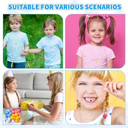 Tooth Saver Necklaces 40 Pcs Milk Tooths Storage Box Lost Teeth Necklace Tooths Fairy Bag Organizer Case Tooth Holder for Kids Teeth Party Supply Ornaments Accessories Keepsake Treasure in Saudi Arabia