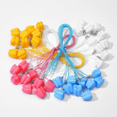Tooth Saver Necklaces 40 Pcs Milk Tooths Storage Box Lost Teeth Necklace Tooths Fairy Bag Organizer Case Tooth Holder for Kids Teeth Party Supply Ornaments Accessories Keepsake Treasure in Saudi Arabia