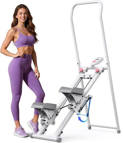 MERACH Stair Stepper for Home Gym Exercise, New Version Vertical Climber Machine for Full-Body Workout, Compact Folding Cardio Exercise Climber with Extended Step Range, Adjustable Handlebar & Pedals in Kuwait