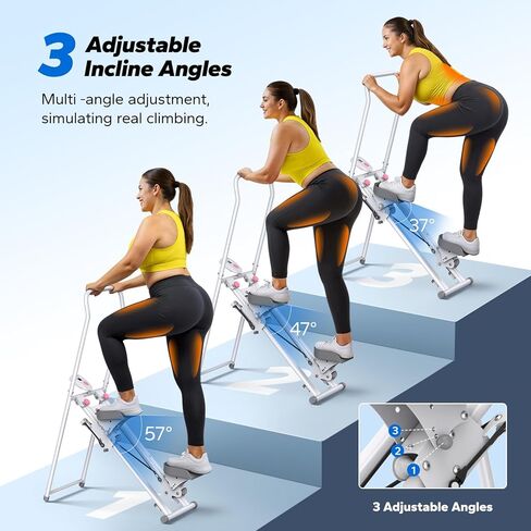 MERACH Stair Stepper for Home Gym Exercise, New Version Vertical Climber Machine for Full-Body Workout, Compact Folding Cardio Exercise Climber with Extended Step Range, Adjustable Handlebar & Pedals in Kuwait