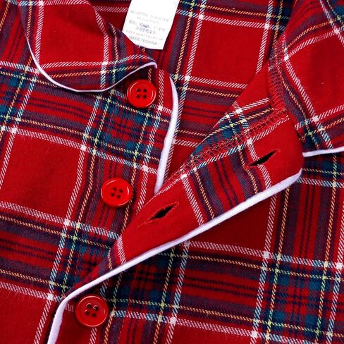 2PCS Kids Boys Girls Cotton Pajamas مجموعة ، Toddler Solid Snug Fit Fit Sleepwear Tops Long Sleeve + Pants مرنة in Kuwait