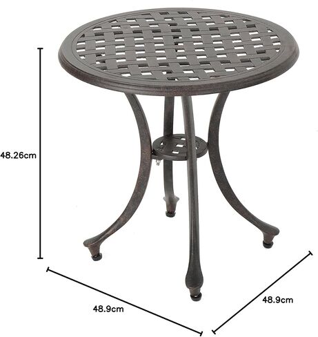 طاولة جانبية من الألومنيوم المصبوب مقاس 19 بوصة من Christopher Knight Home Lola للأماكن الخارجية، بلمسة نهائية برونزية in Kuwait