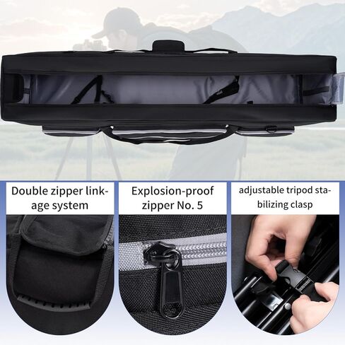 Tripod Carrying Case, 50.8" Heavy Duty Tripod Bag with Padded Divider | Light Stand Bag Dual Zipper Photo Studio Equipment Large Carrying Bag for Tripod, Monopods, Mic Stand, Tent Pole, Boom Stands in Saudi Arabia