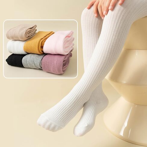 White Tights for Girls Leggings Toddler Tights Baby Girl Winter Clothes Cotton Cable Knit Pantyhose in Kuwait