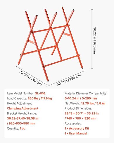 VEVOR Saw Horses, 2 Pack Folding Work Horses, 260 lbs Load Capacity Sawhorse with Heavy Duty Legs, Adjustable Height Saw Horse with Non-Slip Foot Pads, for Woodworking, Carpenters & Contractors in Saudi Arabia