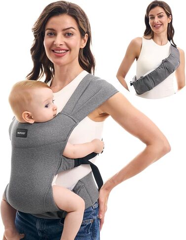 Momcozy Portable Baby Carrier-مضغوط وخفيف الوزن ، قابل للتعديل للسفر ، والطي ، و GO ، حقيبة الفخذ تخزين مريحة ، وأشرطة كتف عريضة ، ونسيج ناعم للبشرة ، للأطفال من 12 إلى 35 رطلاً (رمادي) in Saudi Arabia