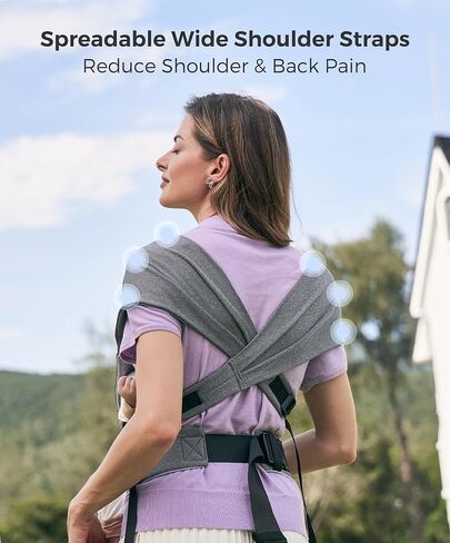 Momcozy Portable Baby Carrier-مضغوط وخفيف الوزن ، قابل للتعديل للسفر ، والطي ، و GO ، حقيبة الفخذ تخزين مريحة ، وأشرطة كتف عريضة ، ونسيج ناعم للبشرة ، للأطفال من 12 إلى 35 رطلاً (رمادي) in Saudi Arabia