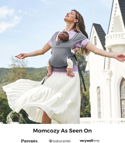 Momcozy Portable Baby Carrier-مضغوط وخفيف الوزن ، قابل للتعديل للسفر ، والطي ، و GO ، حقيبة الفخذ تخزين مريحة ، وأشرطة كتف عريضة ، ونسيج ناعم للبشرة ، للأطفال من 12 إلى 35 رطلاً (رمادي) in Saudi Arabia