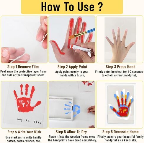 مجموعة Handprint Family - DIY Baby Handprint وإطار تذكار البصمة للأطفال حديثي الولادة والأطفال الصغار ، 6 ألوان in Saudi Arabia