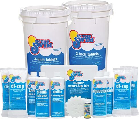 In The Swim 3 Inch Stabilized Chlorine Tablets for Sanitizing Swimming Pools - Individually Wrapped, Slow Dissolving - 90% Available Chlorine - Tri-Chlor - 10 Pounds in Kuwait