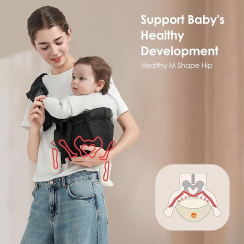 MISSWISDOM Toddler Sling Carrier, Adjustable Baby Carrier Sling 8-40 lbs, Lightweight Toddler Carrier Baby Sling Carrier, Toddler Hip Carriers One Size Fits All, Black in Saudi Arabia