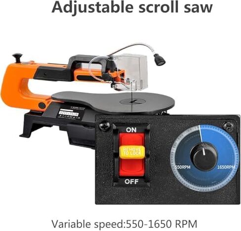 Electric Scroll Saw with Adjustable Speed, Includes Pin & Pinless Blades, for Woodworking and DIY Crafts in Saudi Arabia