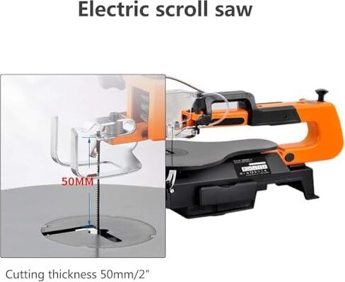 Electric Scroll Saw with Adjustable Speed, Includes Pin & Pinless Blades, for Woodworking and DIY Crafts in Saudi Arabia