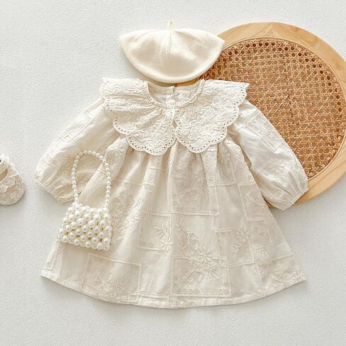 Spring - Summer Baby Toddler Long - Sleeve Princess Dress with Exquisite Lace Collar and Embroidery - Cute and Stylish Outfit in Saudi Arabia