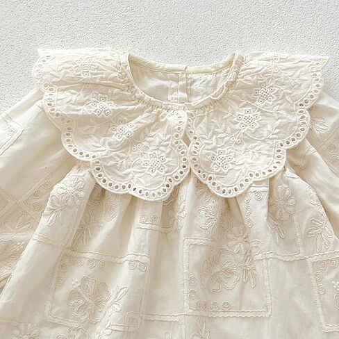 Spring - Summer Baby Toddler Long - Sleeve Princess Dress with Exquisite Lace Collar and Embroidery - Cute and Stylish Outfit in Saudi Arabia