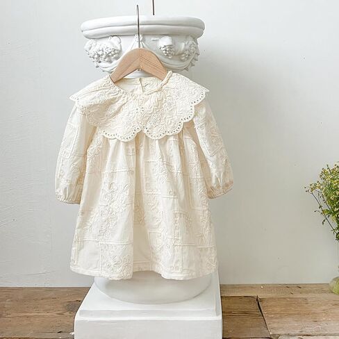 Spring - Summer Baby Toddler Long - Sleeve Princess Dress with Exquisite Lace Collar and Embroidery - Cute and Stylish Outfit in Saudi Arabia
