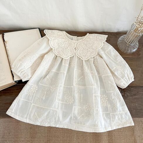 Spring - Summer Baby Toddler Long - Sleeve Princess Dress with Exquisite Lace Collar and Embroidery - Cute and Stylish Outfit in Saudi Arabia